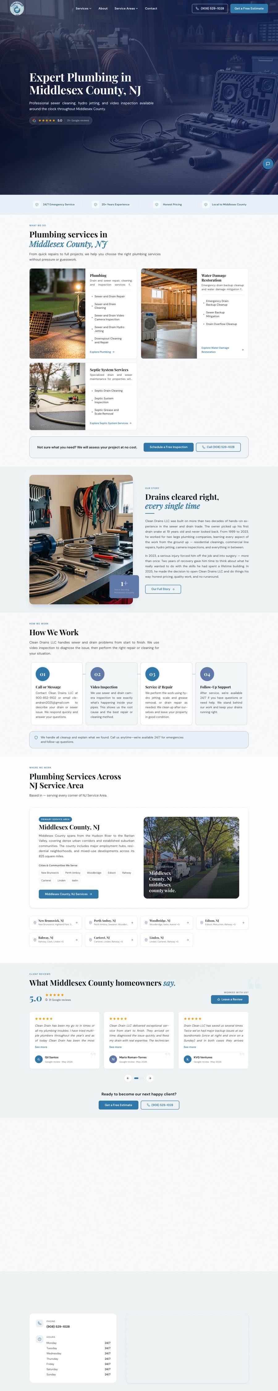 Clean Drains LLC website, full page